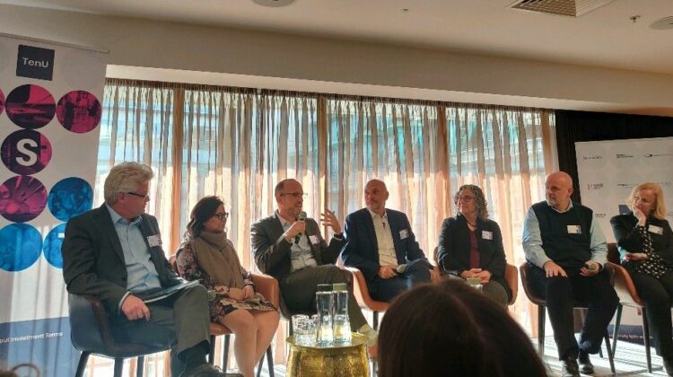 the TenU panel from left to right: Andy Neely, Maina Bhaman, Orin Herskowitz, Jim Wilkinson, Karin Immergluck, George Baxter, Anne Lane